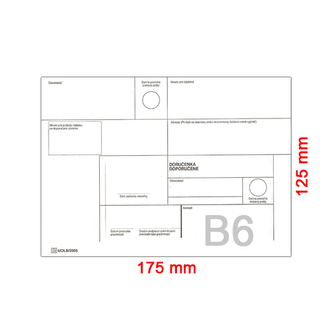 Obálky B6 STRIP 125x175 mm doporučeně, krycí páska