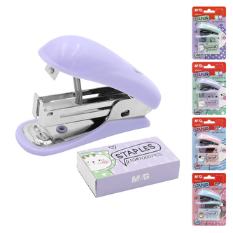 Sešívačka M&G So Many Cats Pastel + spinky No.10 - sada na blistru (4 motivy)