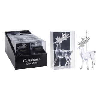Jelen se stříbrnými třpytivými parohami - dekorace