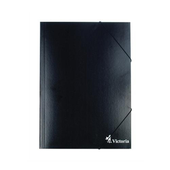 Deska s gumičkou, kartonová A4, VICTORIA, černá