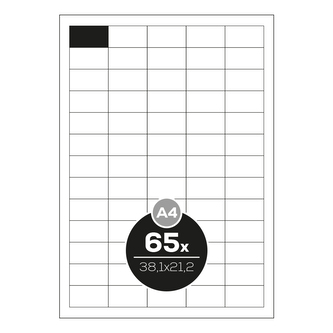 Etikety PRINT A4/1000 ks, 38,1x21,2 - 65 etiket, bílé