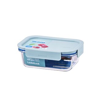 DÓZA "CLEAR"OBDÉLNÍKOVÁ BOROSILKÁT.SKLO 630ML MINT