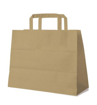 Papierová taška hnedá 32+16 x 27 cm [50 ks]