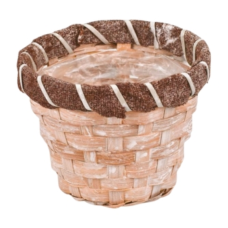 proutěný koš krémový - výška 9 cm