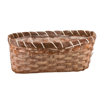 proutěný koš hnědý oválný - 23 x 16 cm