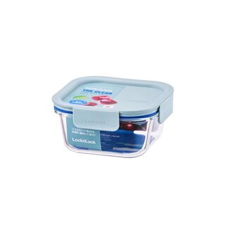 DÓZA "CLEAR" ČTVERCOVÁ BOROSILKÁT.SKLO 500ML MINT