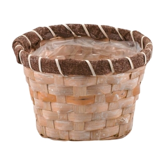 proutěný koš krémový - výška 11 cm