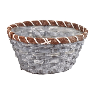 proutěný koš šedý - výška 10 cm