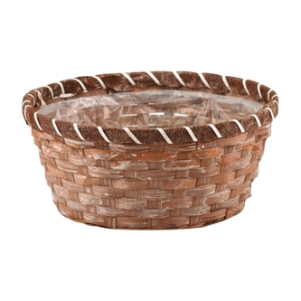 proutěný koš hnědý oválný - výška 10 cm