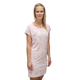 Dámská noční košile Hvězdné srdce; Barva: růžová; Velikost: 36