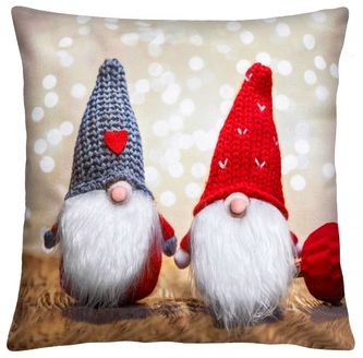 Vánoční polštář s 3D aplikací GNOMES FRIENDS 40x40 cm Mybesthome