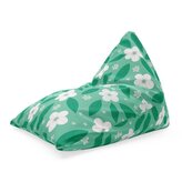 Sedací vak Triangl Bílé květy s lístky: 120 x 100 x 100 cm
