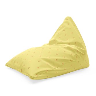 Sedací vak Triangl Červené kroužky na žluté: 120 x 100 x 100 cm Sedací vak Triangl Červené kroužky na žluté: 120 x 100 x 100 cm