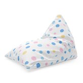 Sedací vak Triangl Barevné puntíky na bílé: 120 x 100 x 100 cm