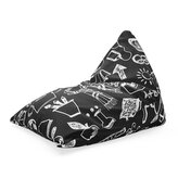 Sedací vak Triangl Černobílá škola: 120 x 100 x 100 cm