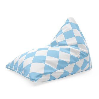 Sedací vak Triangl Bílomodré kosočtverce: 120 x 100 x 100 cm