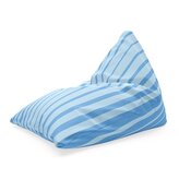 Sedací vak Triangl Světle modré pruhy: 120 x 100 x 100 cm