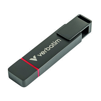 Verbatim USB flash disk, USB C a USB 3.2 Gen 1, 512GB, Dual QuickStick, šedý, 32042, USB C, s poutkem