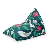 Sedací vak Triangl Červené kvítí s ptáčky: 120 x 100 x 100 cm