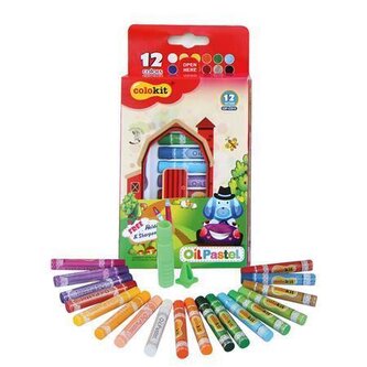 Olejové křídy "Colokit", 12 barev, FLEXOFFICE