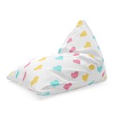 Sedací vak Triangl Tříbarevná srdíčka: 120 x 100 x 100 cm