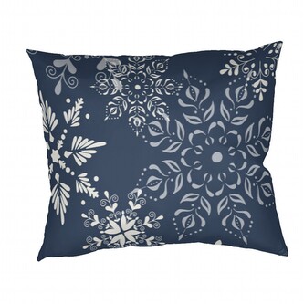 Dadka Povlak na polštář bavlna Snowflakes tmavě modré 40x50 cm