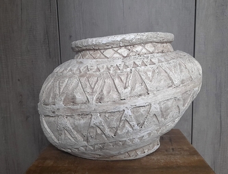 Amfora se vzorem šedá křivá 37x28cm