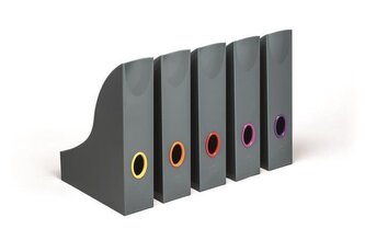 Stojan na časopisy "VARICOLOR", antracitově šedá, 73 mm, plastový, 5 ks / balení, DURABLE 770657