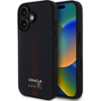 Oracle Red Bull Racing Carbon Powerbar MagSafe kryt iPhone 16 Plus černý
