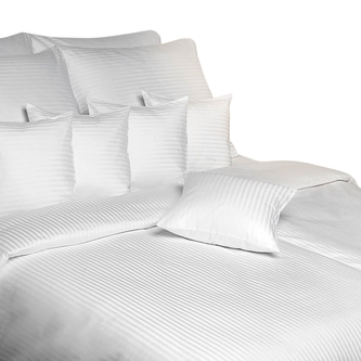 Dadka Povlečení atlas grádl bílé proužek 0,8 cm 240x220, 2x 70x90 cm