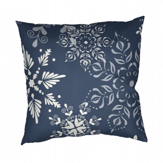 Dadka Povlak na polštář bavlna Snowflakes tmavě modré 40x40 cm