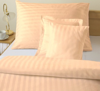 Dadka Povlečení atlas grádl meruňkový proužek 2,5 cm 140x220, 70x90 cm