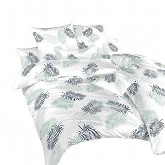 Dadka Povlečení flanel Peříčka mentol 240x220, 2x70x90 cm