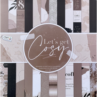 Designový papír 30,5 x 30,5 cm, 240 g/m², 24 listů- Let's get Cosy