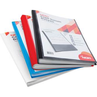 Noki, Katalogová kniha, 60 kapes, PP, A4, s přední kapsou, červená