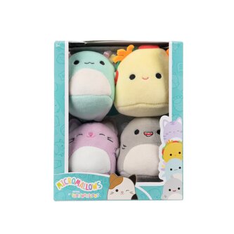SQUISHMALLOWS Micromallows 4Pack  - Axolotl, Kočka, Taco, Žralok
