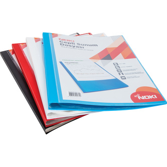 Noki, Katalogová kniha, 40 kapes, PP, A4, s přední kapsou, červená