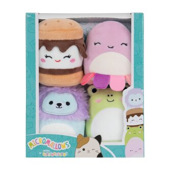 SQUISHMALLOWS Micromallows 4Pack - Žába, Chobotnice, Lev, S\\'more