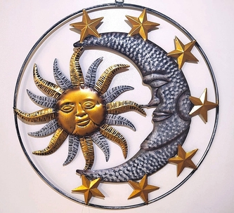 Slunce s měsícem a hvězdami velké