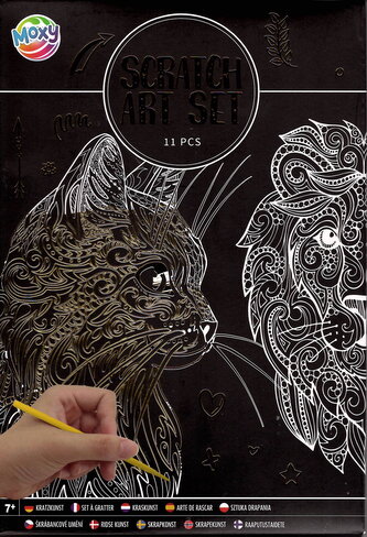 Sada škrabacích obrázků - kočka,  pes, lev,..