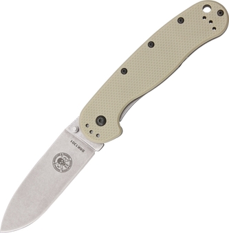 ESEE BRK1302DT Avispa Tan vreckový nôž 8,9 cm, Stonewash, piesková, FRN