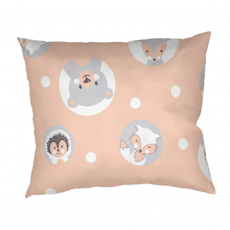 Dadka Povlak na polštář bavlna Zvířátka meruňková 40x50 cm