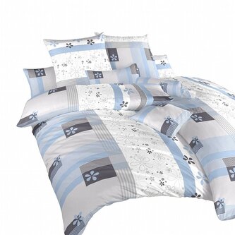 Dadka Povlečení flanel Flér šedomodrá 140x220, 70x90 cm