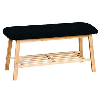Lavice s čalouněným sedákem 90 x 34 x 45 cm, bambus KESPER 58305