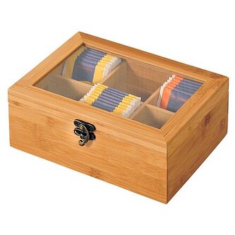Organizér na čaje, 6 přihrádek, 21,5 x 15 x 8,5 cm, bambus KESPER 58902