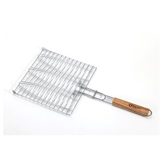 Grilovací rošt na 3 ryby s dřevěnou rukojetí Tepro 8525