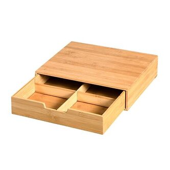 Organizér na čaje a kávové kapsle, 34 x 31 x 8 cm, bambus KESPER 58952