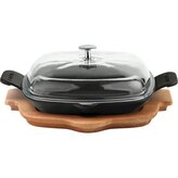 Pánev litinová s víkem a prkénkem 26 x 26 cm LAVA Metal