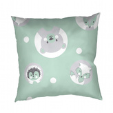 Dadka Povlak na polštář bavlna Zvířátka mentolová 40x40 cm