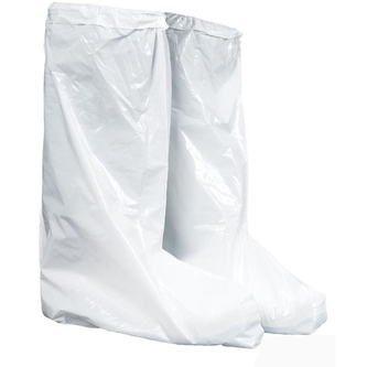 Ochraniacze obuwia foliowe wysokie białe wytrzymałe - 50 par